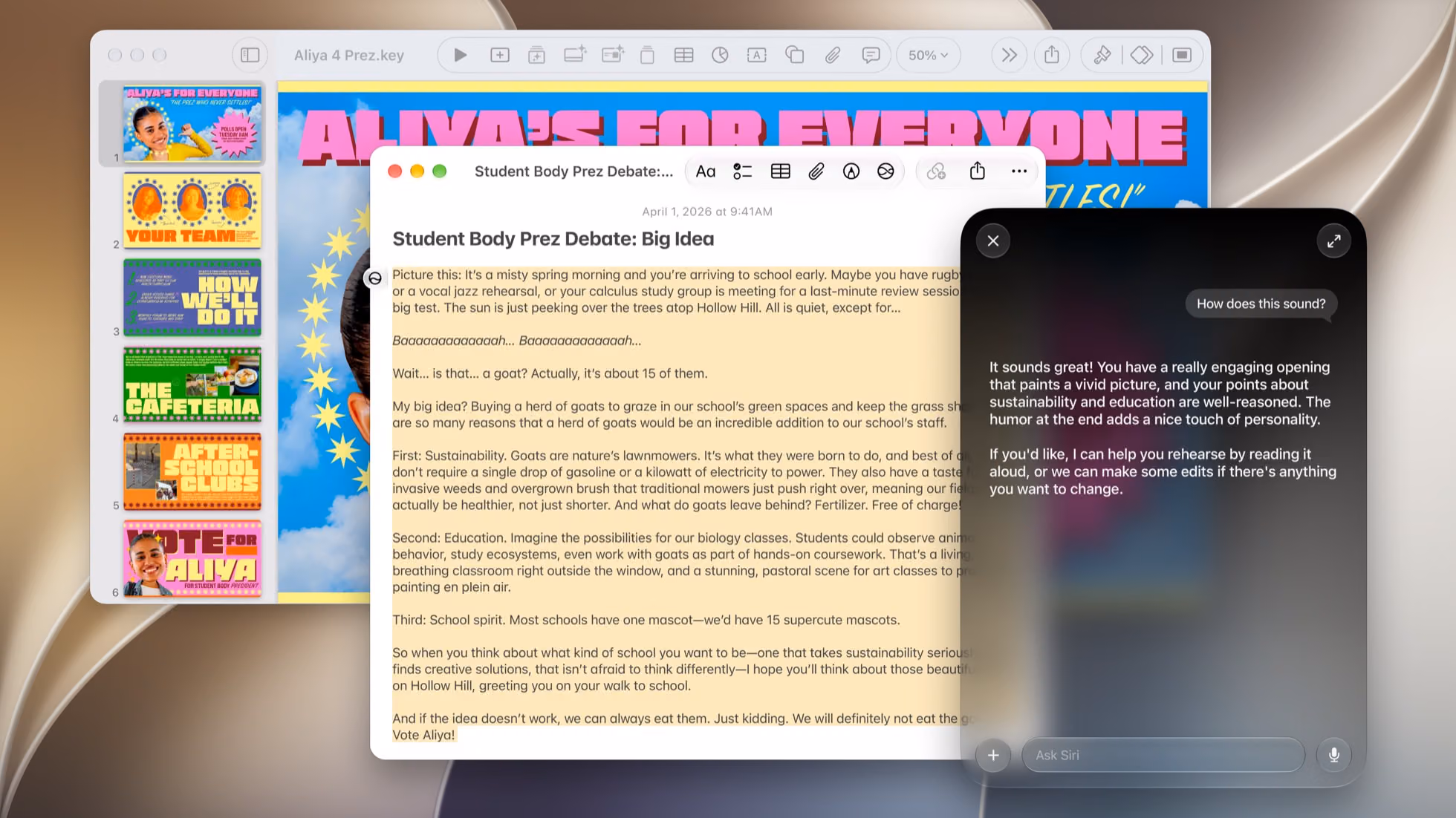 A user employs Siri on Mac.
