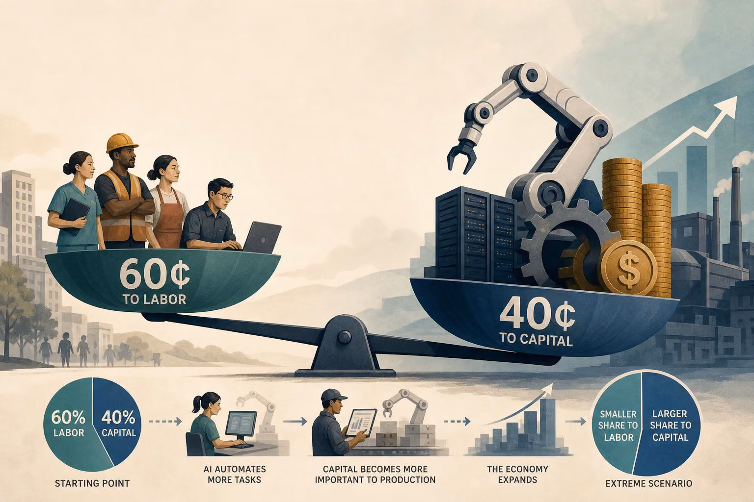 Who receives the gains: labor versus capital