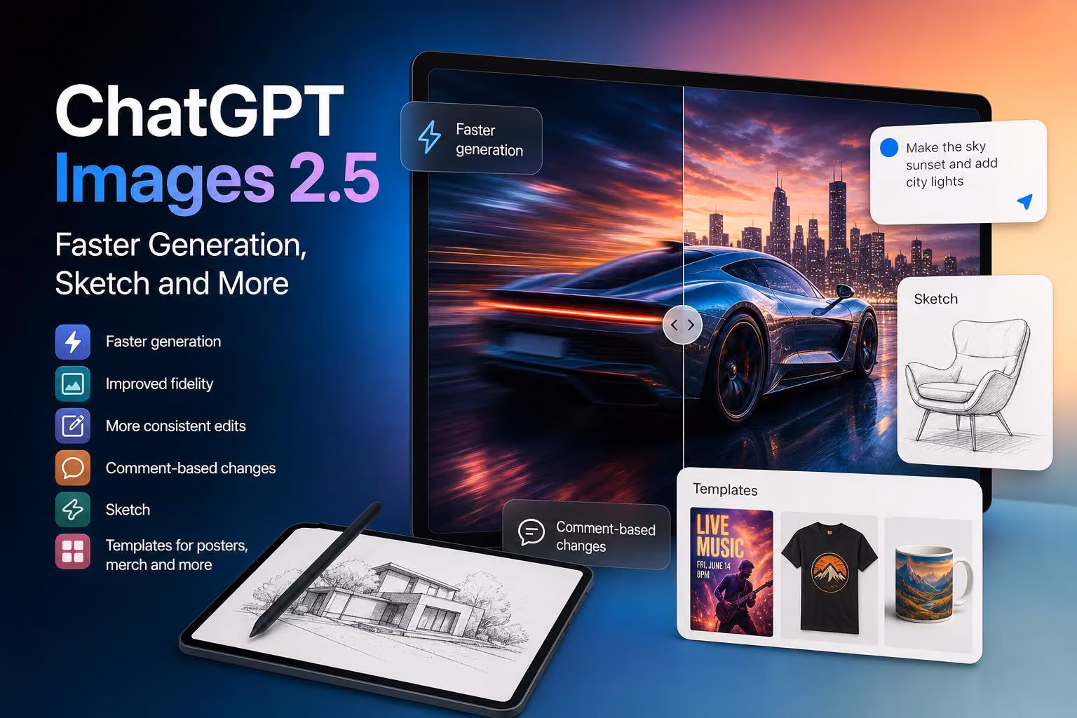 ChatGPT Images 2.5 Features: Faster Generation, Sketch and More