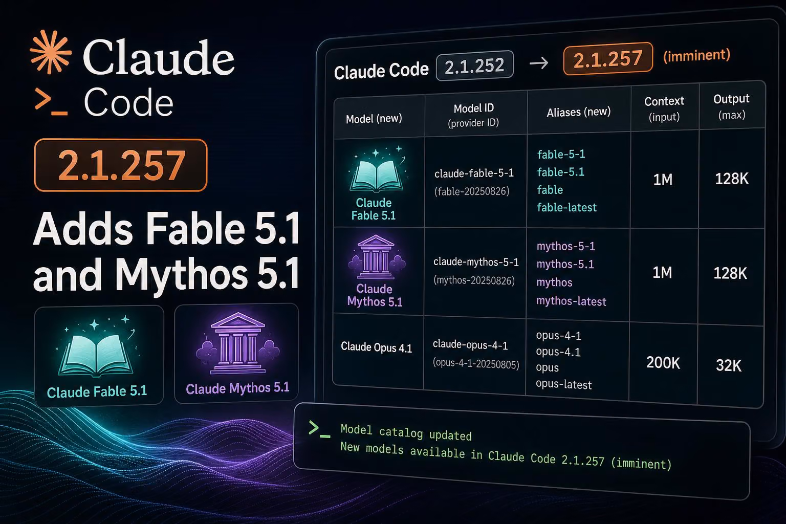 Claude Code 2.1.257 Adds Fable 5.1 and Mythos 5.1