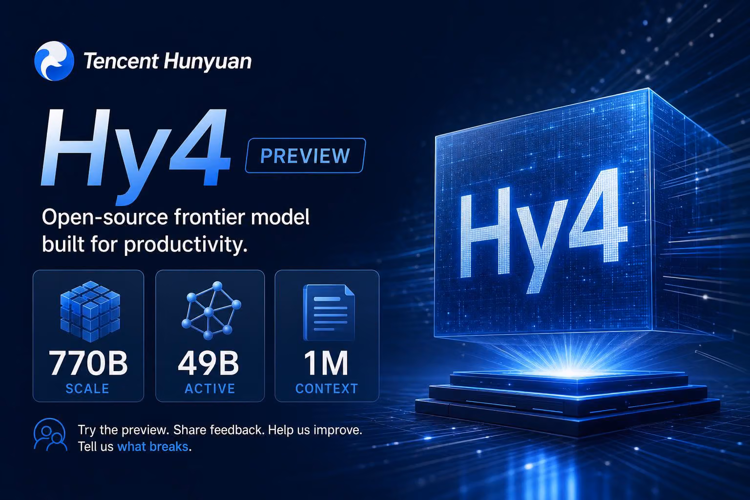 Hy4 Preview Arrives With 770B Scale and 1M Context