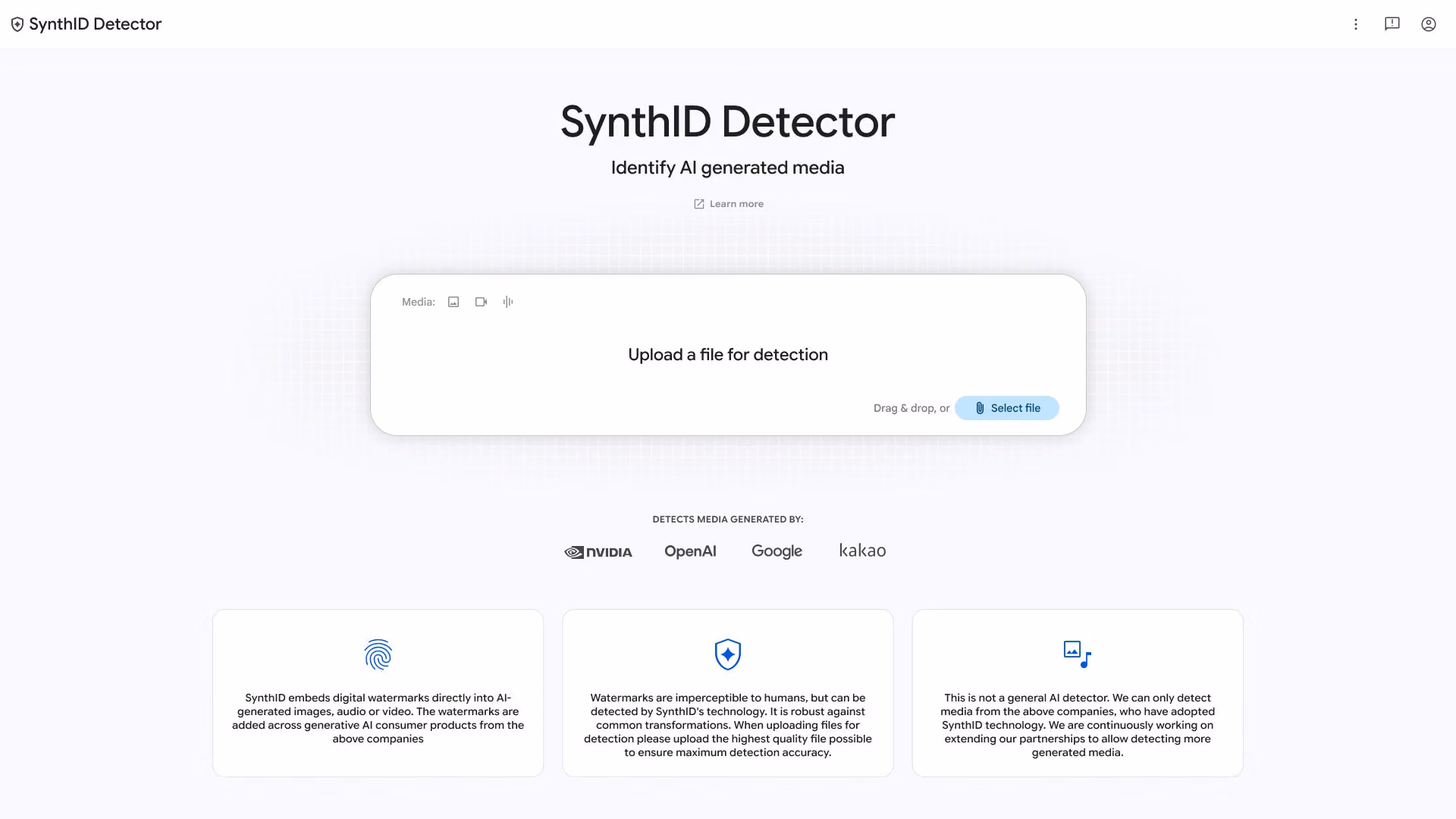 The portal landing page shows upload controls and logos for Google, NVIDIA, OpenAI and Kakao.