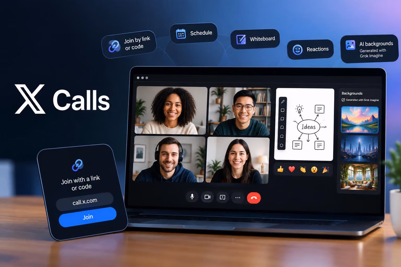 X Calls reportedly launches with links, scheduling and AI backgrounds