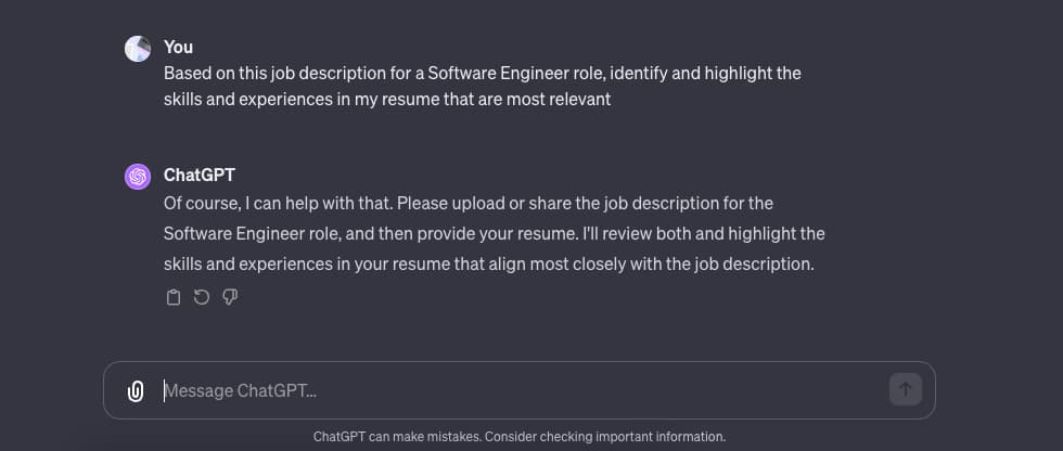 Using ChatGPT for Job Applications