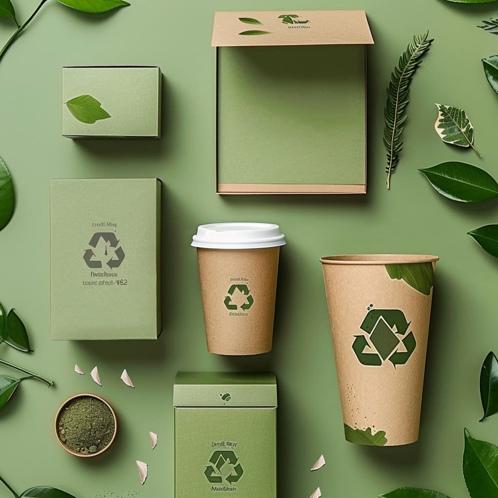 ai generated image. with prompt -reate a series of visually engaging, text-based Instagram captions that promote a new eco-friendly packaging. The captions should be designed to attract attention, highlighting the sustainability and environ