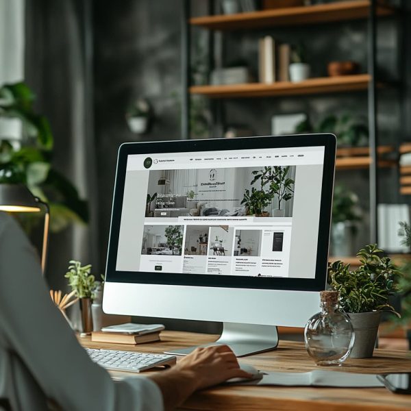 A clean and modern website interface on a computer screen. ai generated