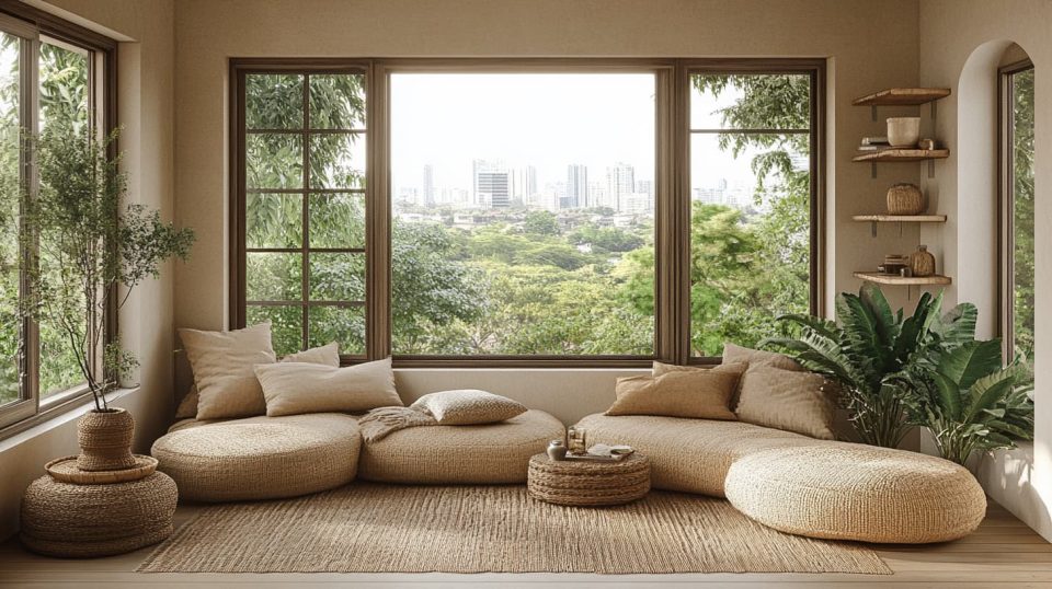 A compact, modern studio apartment designed for small space living. ai generated