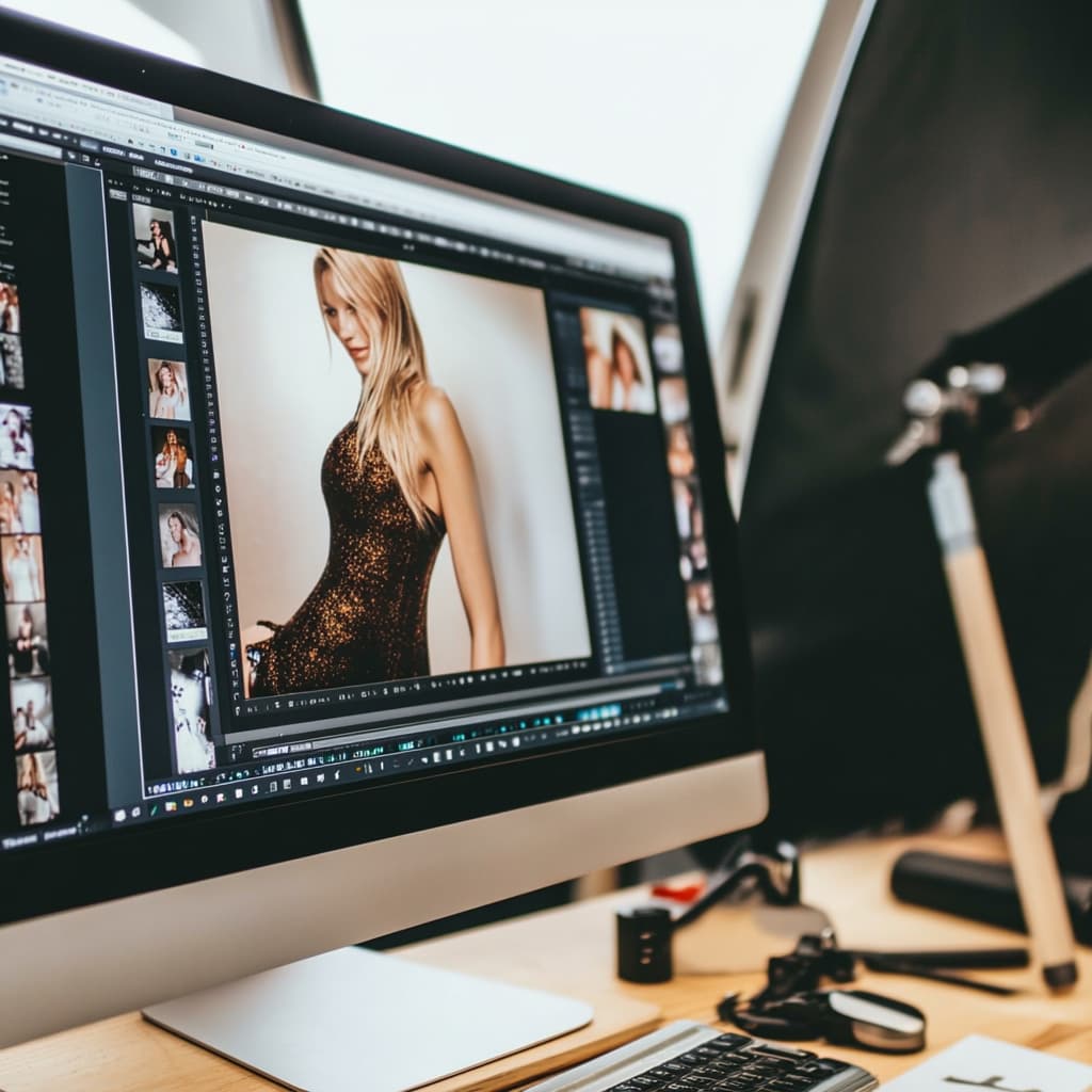 A computer screen displaying an open photo editing program. ai generated