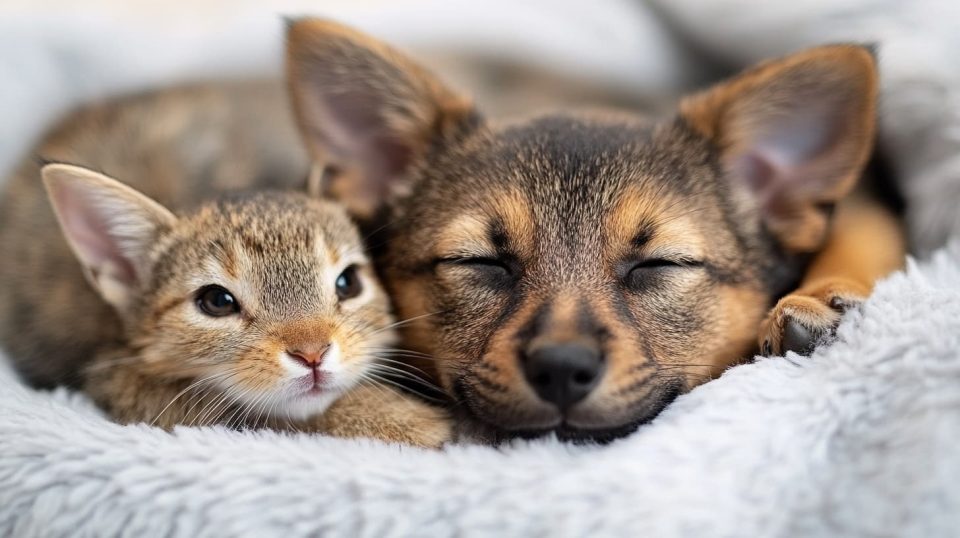 A cozy home with multiple pets ai generated