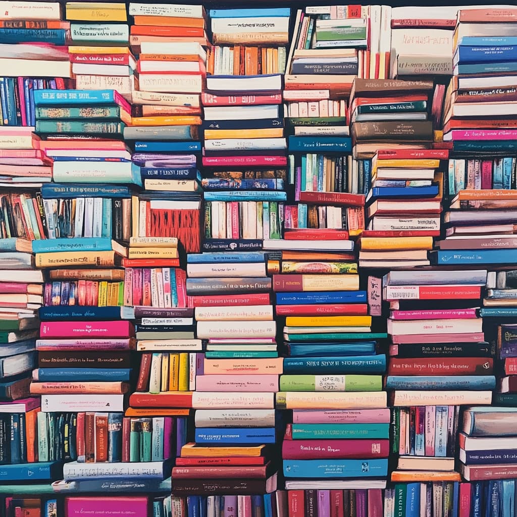 A digital bookshelf interface showing a growing collection of books, each tagged with the user’s personal preferences and the date they were recommended, illustrating the long-term personalization process. ai generated