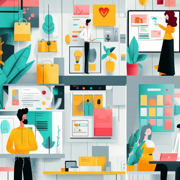A group of different business owners, each in their own setting. ai generated