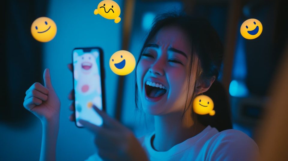A social media influencer recording a fun video on their phone. ai generated
