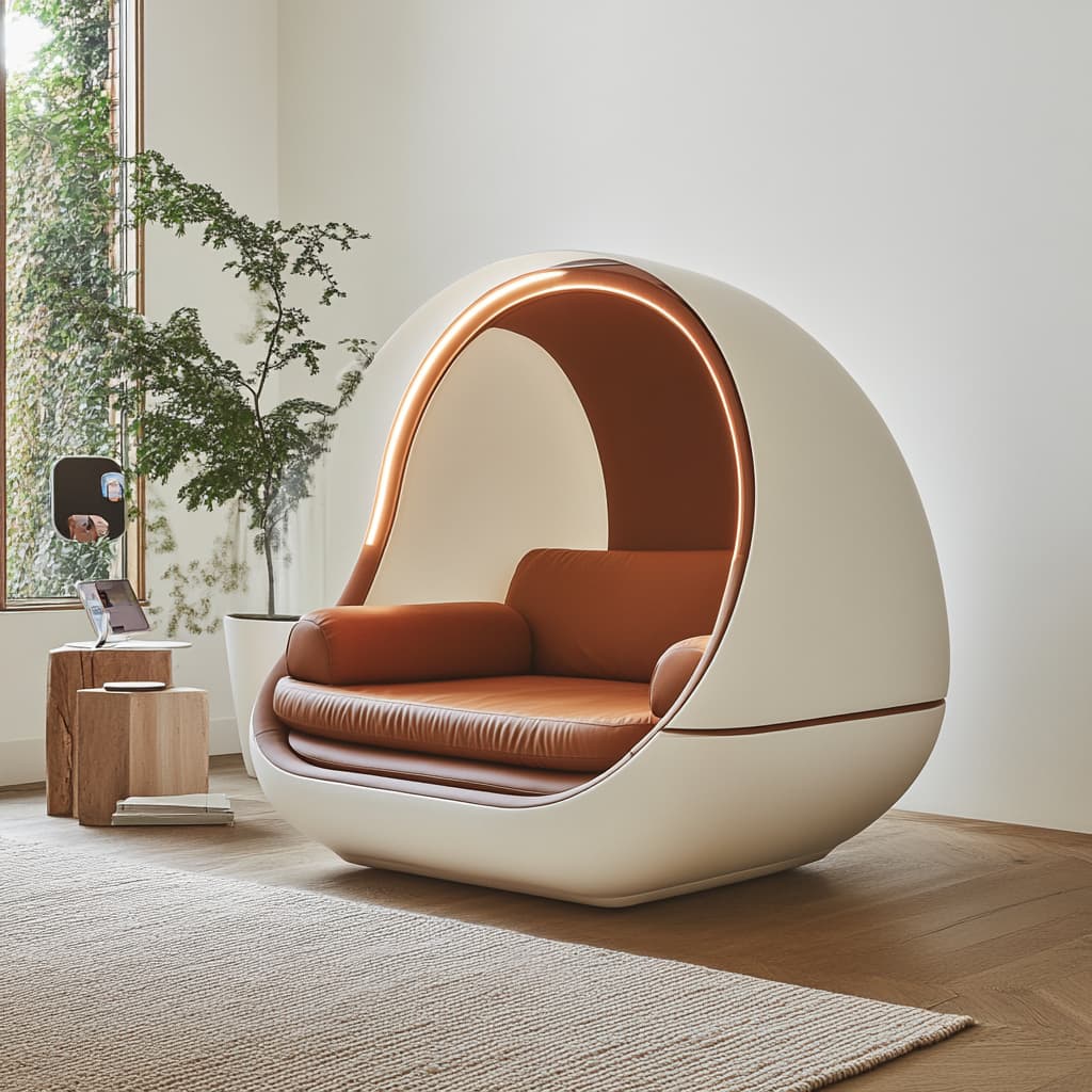 Create a futuristic scene featuring advanced sleep technology, ai generated