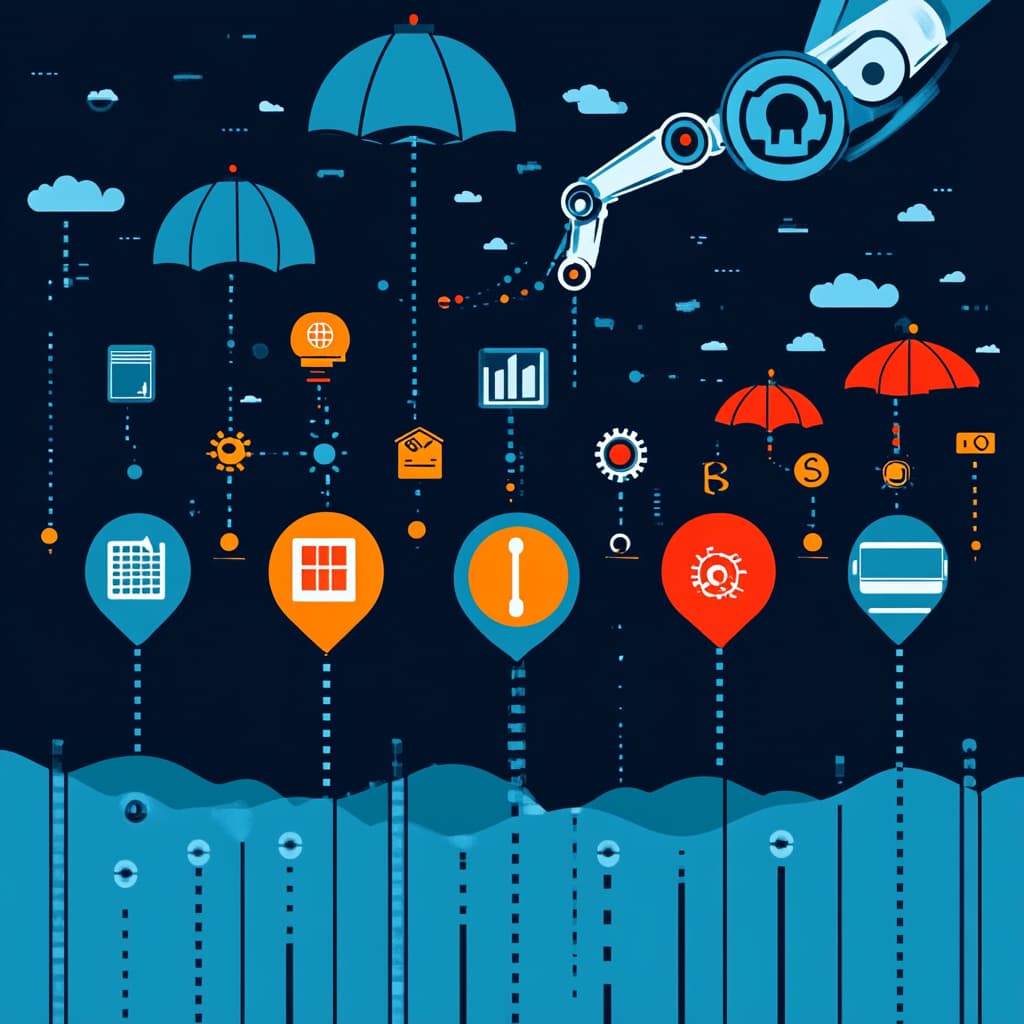 Design an image showing a horizontal spectrum from cool blues (low risk) to warm reds (high risk). Place various investment icons along this spectrum. Ai generated