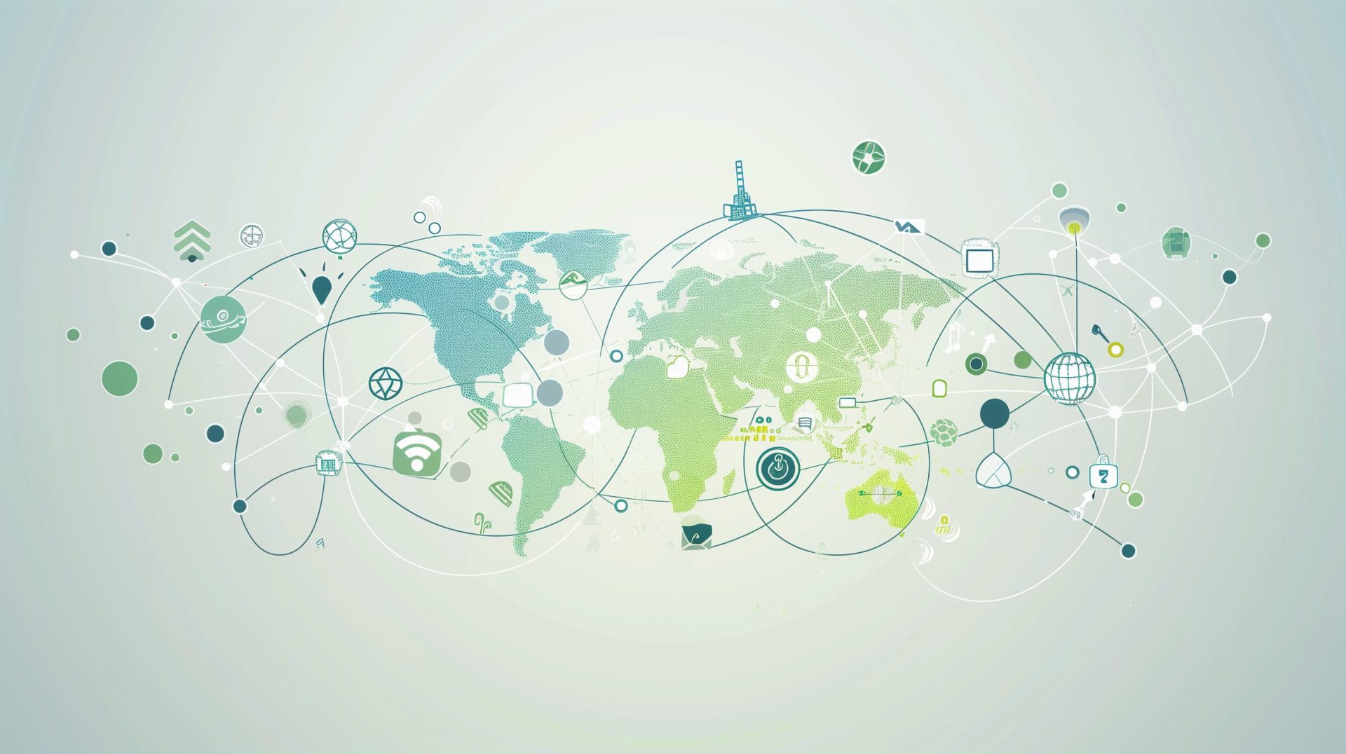 Illustration of a connected world map representing people, ideas, and technology.