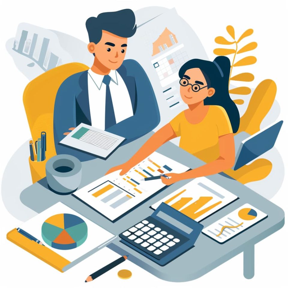 Personal Finance Advisor Custom GPT AI generated image of a cartoon meeting talking about money