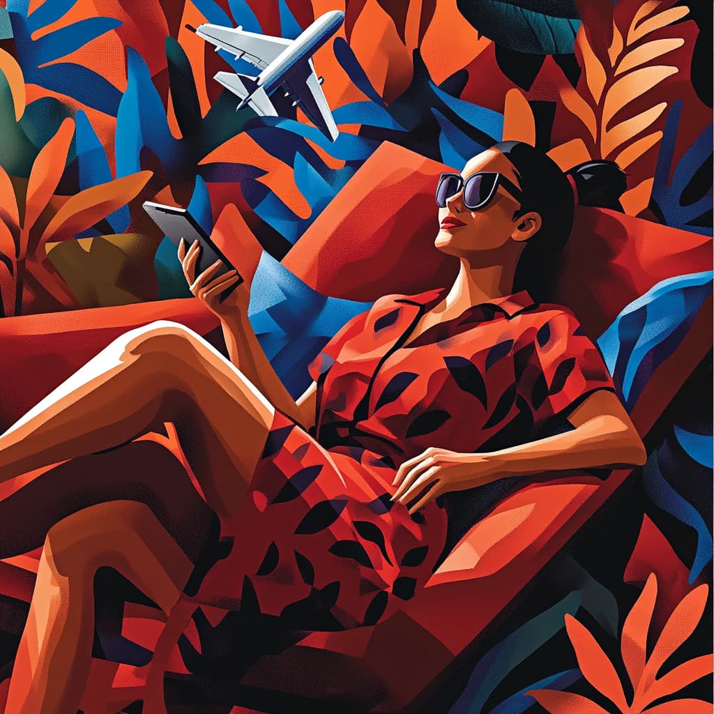 Show a dynamic lifestyle image with a person enjoying leisure time. ai generated
