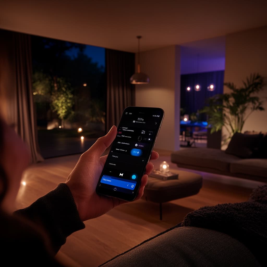 Show a person using a sleep app on a smartphone or tablet, with an intuitive interface and easy navigation. ai generated