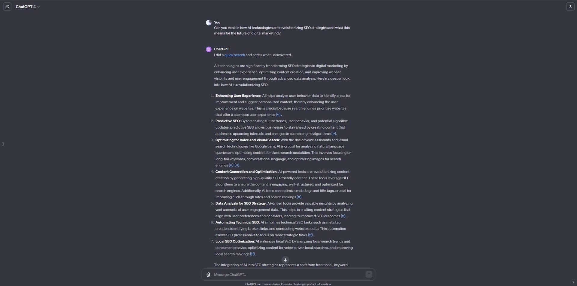 SEO and content enhancement with AI