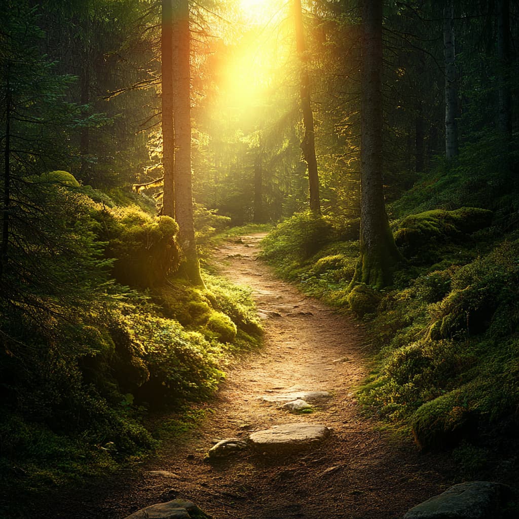 Two parallel paths in a forest, one representing traditional methods, the other new approaches, both leading to a clearing of well-being. ai genereted