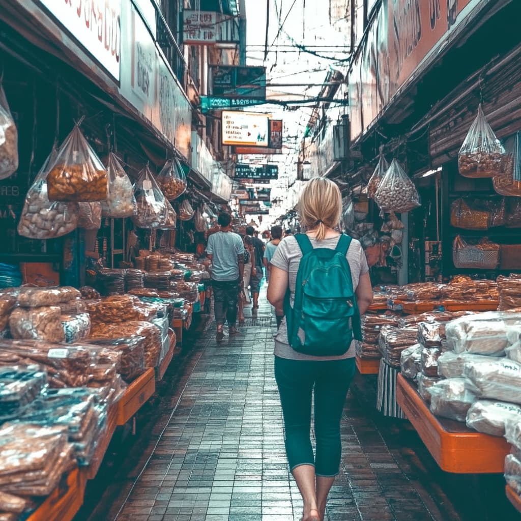 a person confidently using their language skills during a travel experience ai generated