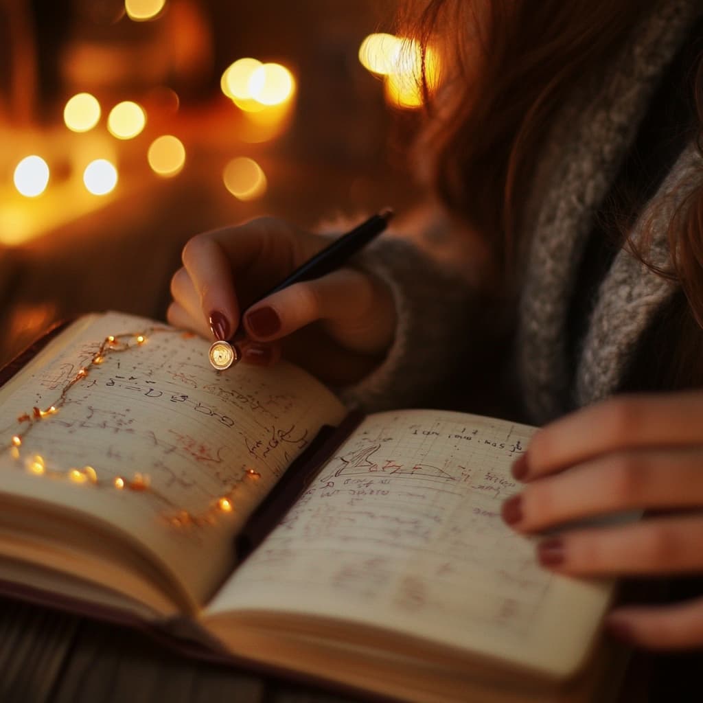 llustrate a person reviewing a sleep journal or chart, showing improvements in sleep patterns over time. ai generated