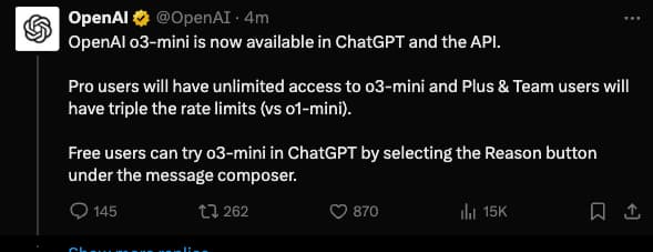 o3 mini launched